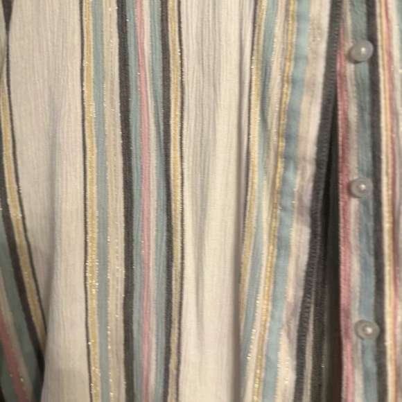 Striped Button-Up Women's Top - Picture 3 of 6